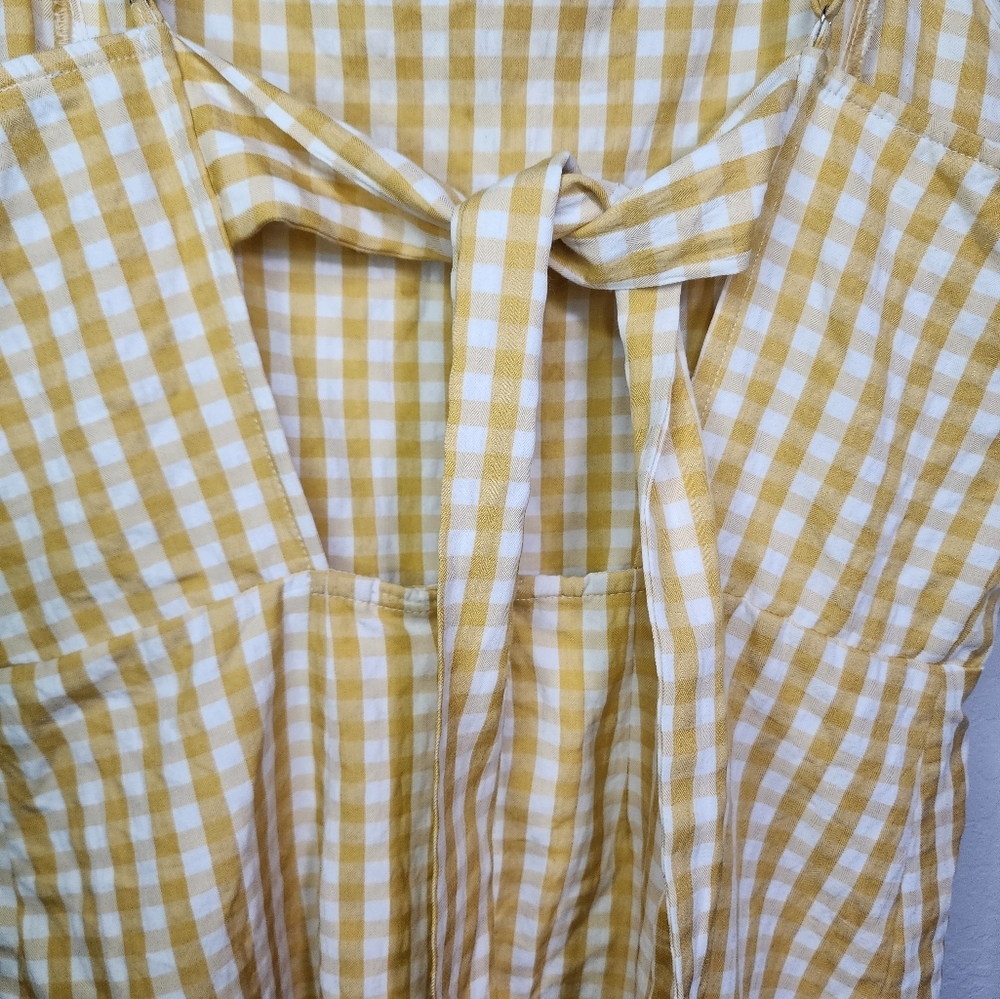 Sky And Sparrow Yellow Gingham Tie Back Mini Dress Size XXL - Picture 6 of 13